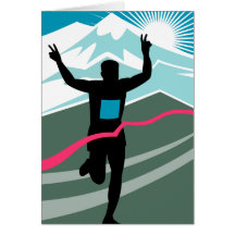 marathon runner silhouette running triahlon cards