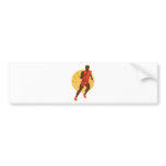 Marathon runner silhouette sunburst bumper sticker