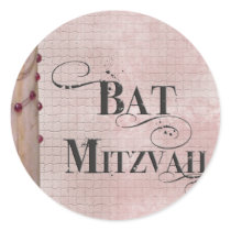 Marble design Bat Mitzvah Stickers