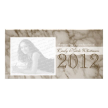 Marble Look Graduation Announcement Photo Cards