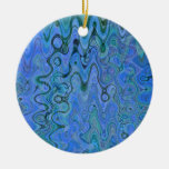 Marbled Blue Waters Christmas Ornament