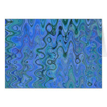 Marbled Blue Waters Greeting Card
