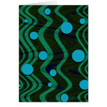 Marbled Dot Wave Blue Green Card