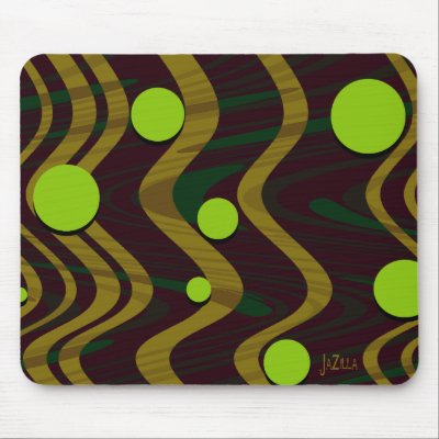 Marbled Gold Green Dot Wave Mouse Mat by JaZilla