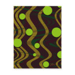 Marbled Gold Green Dot Wave Post Card