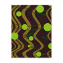 Marbled Gold Green Dot Wave postcards