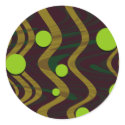 Marbled Gold Green Dot Wave stickers