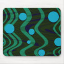 Marbled Retro Blue Green Dot Wave mousepads