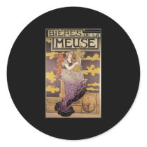 Marc Auguste Bastard Bieres De La Meuse Round Stickers