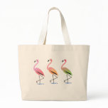 March of the Tropical Flamingos Canvas Bags