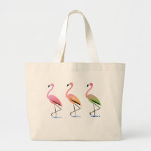March of the Tropical Flamingos Canvas Bags