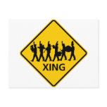 Marching Band Crossing Highway Sign postcards