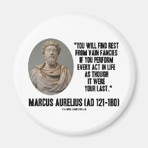 Marcus Aurelius You Will Find Rest Vain Fancies Refrigerator Magnet