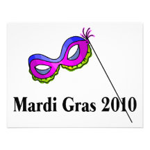 Mardi Gras 2010 Mask Personalized Announcements