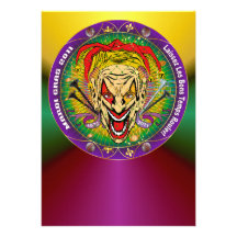 Mardi Gras 2011 Joker-V-3 Gold Back Personalized Invite