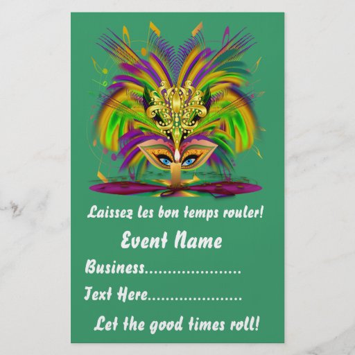 Mardi Gras 5.5" x 8.5"  Portrait Please View Notes Flyer Design