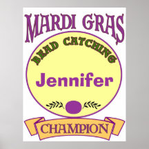 Mardi Gras Bead Champ, Personalise Posters