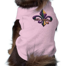 Mardi Gras bead Fleur de lis 2 Dog Clothes