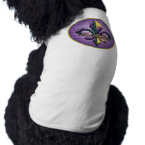 Mardi Gras bead Fleur de lis 2 Doggie T-shirt