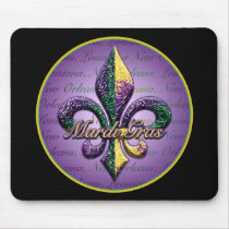 Mardi Gras bead Fleur de lis 2 Mousemats