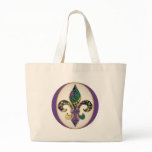 Mardi Gras Bead Fleur de lis Canvas Bags