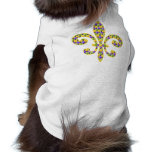 Mardi Gras bead Fleur de lis Doggie Tshirt
