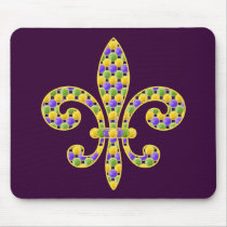 Mardi Gras bead Fleur de lis Mousemats