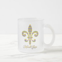 Mardi Gras bead Fleur de lis Mug