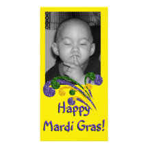 Mardi Gras Burst Photo Card