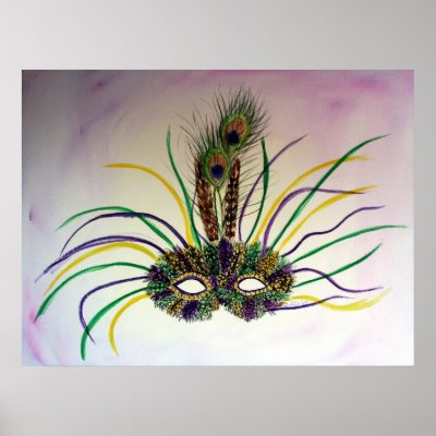 Mardi Gras Carnival Mask Poster Art Print by donnabellas