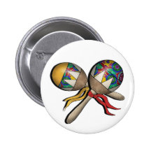Mardi Gras, Carnival, Tropical Maracas - 01 Pinback Button