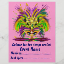 Mardi Gras Carvinal 8.5" x 11"  Please View Notes Custom Flyer