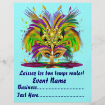 Mardi Gras Carvinal 8.5" x 11"  Please View Notes Full Color Flyer