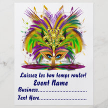 Mardi Gras Carvinal 8.5" x 11"  Please View Notes Personalised Flyer