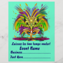 Mardi Gras Carvinal 8.5" x 11"  Please View Notes Personalized Flyer