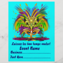 Mardi Gras Carvinal 8.5" x 11"  Please View Notes Personalized Flyer