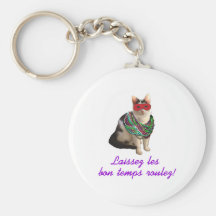 Mardi Gras Cat Key Chain