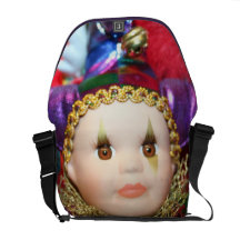 Mardi Gras clown Messenger Bags
