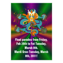 Mardi Gras Dragon V-2 Invitation