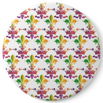 Mardi Gras Fleur de Crown Button