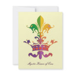 Mardi Gras Fleur de Crown invitations