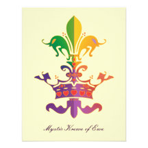 Mardi Gras Fleur de Crown Personalized Announcement