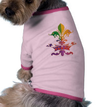 Mardi Gras Fleur de Crown Pet Tshirt