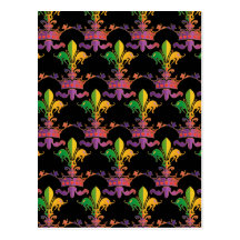Mardi Gras Fleur de Crown Post Card