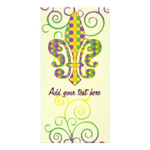 Mardi Gras Fleur de Dots Customised Photo Card