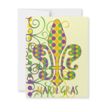 Mardi Gras Fleur de Dots Custom Invite