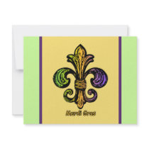 Mardi Gras Fleur de lis Custom Invite