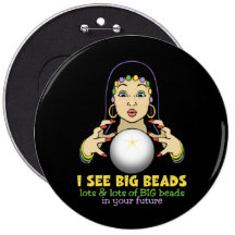 Mardi Gras Fortune Teller Button