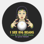 Mardi Gras Fortune Teller Round Stickers