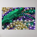 Mardi Gras Gator Beads Print